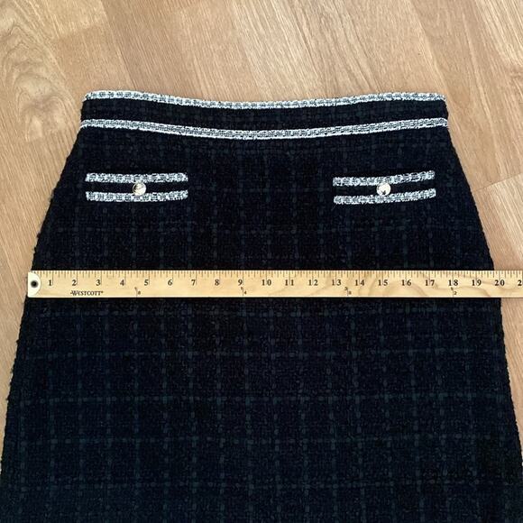 Ann Taylor Black Tweed Button Pocket Skirt Size 8 - Picture 8 of 14